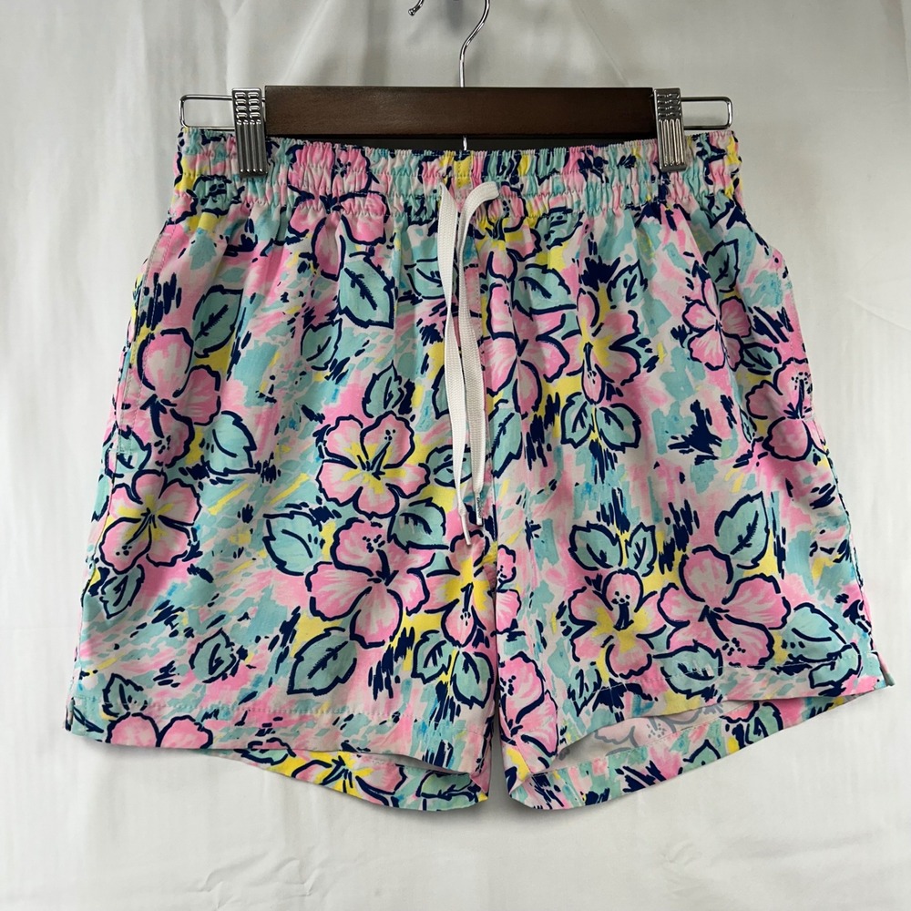 Chubbies Swim Trunks Mens Small Multicolor Floral 5.5 Inseam Drawstring Shorts